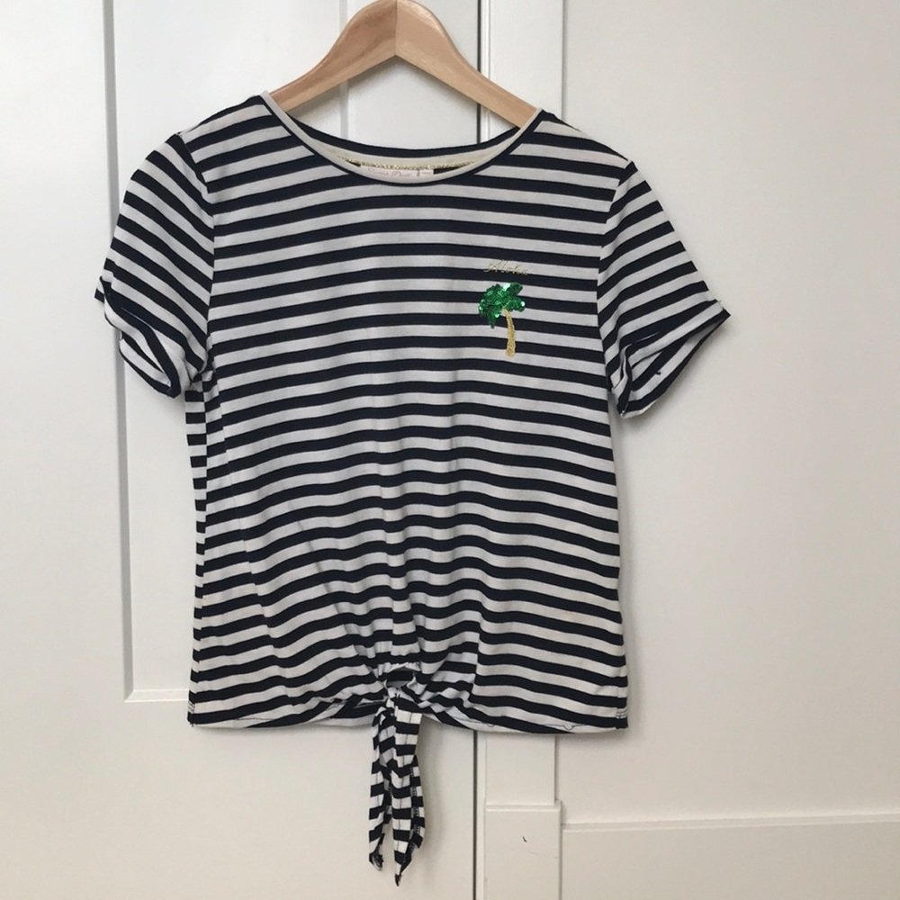 Striped black and white tee